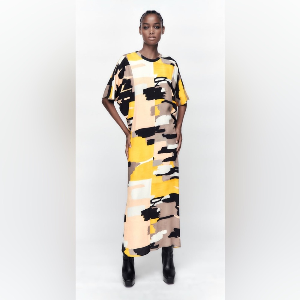 NWT Zara Printed Midi Dress Limited Edition size S